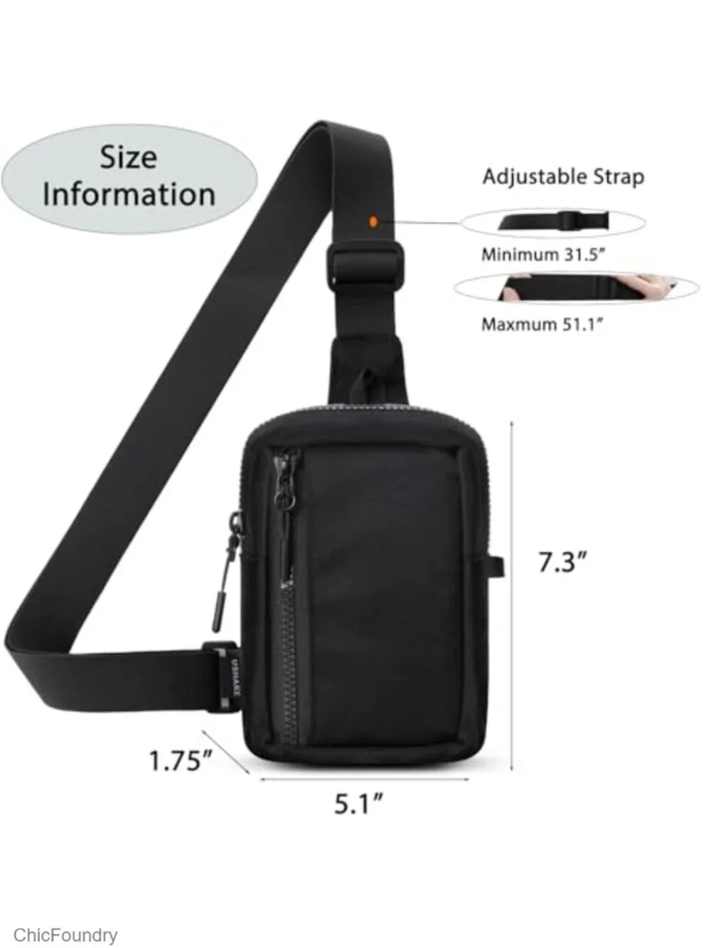 Mini Sling Bag Travel Crossbody Nylon Lightweight Hiking Unisex
